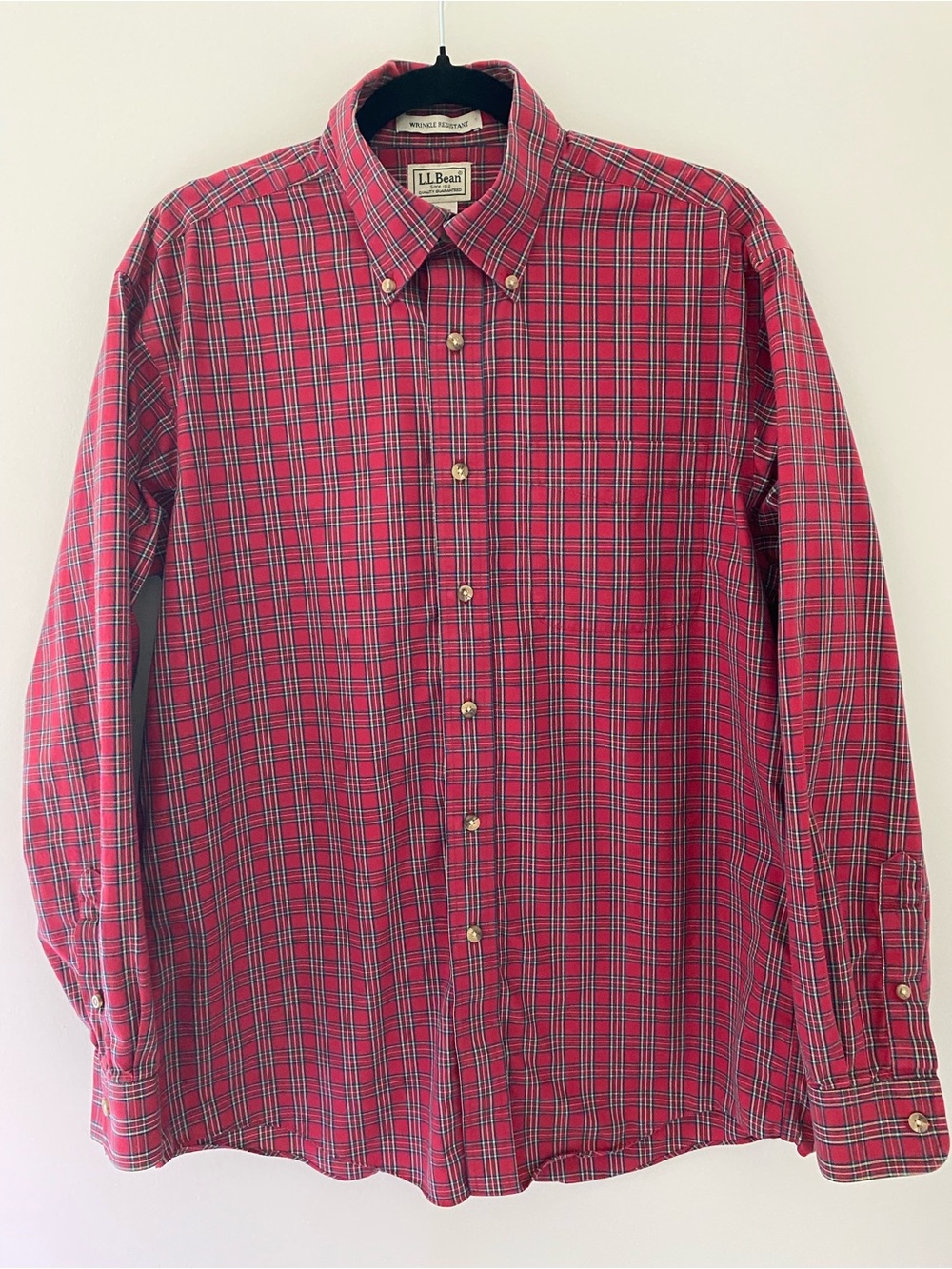 L.L. Bean Men's Long Sleeve Plaid Button-Down Shirt Size Medium Regular